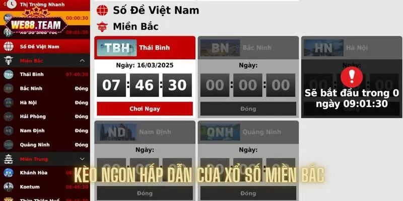 Một số kèo ngon hấp dẫn của xổ số miền Bắc